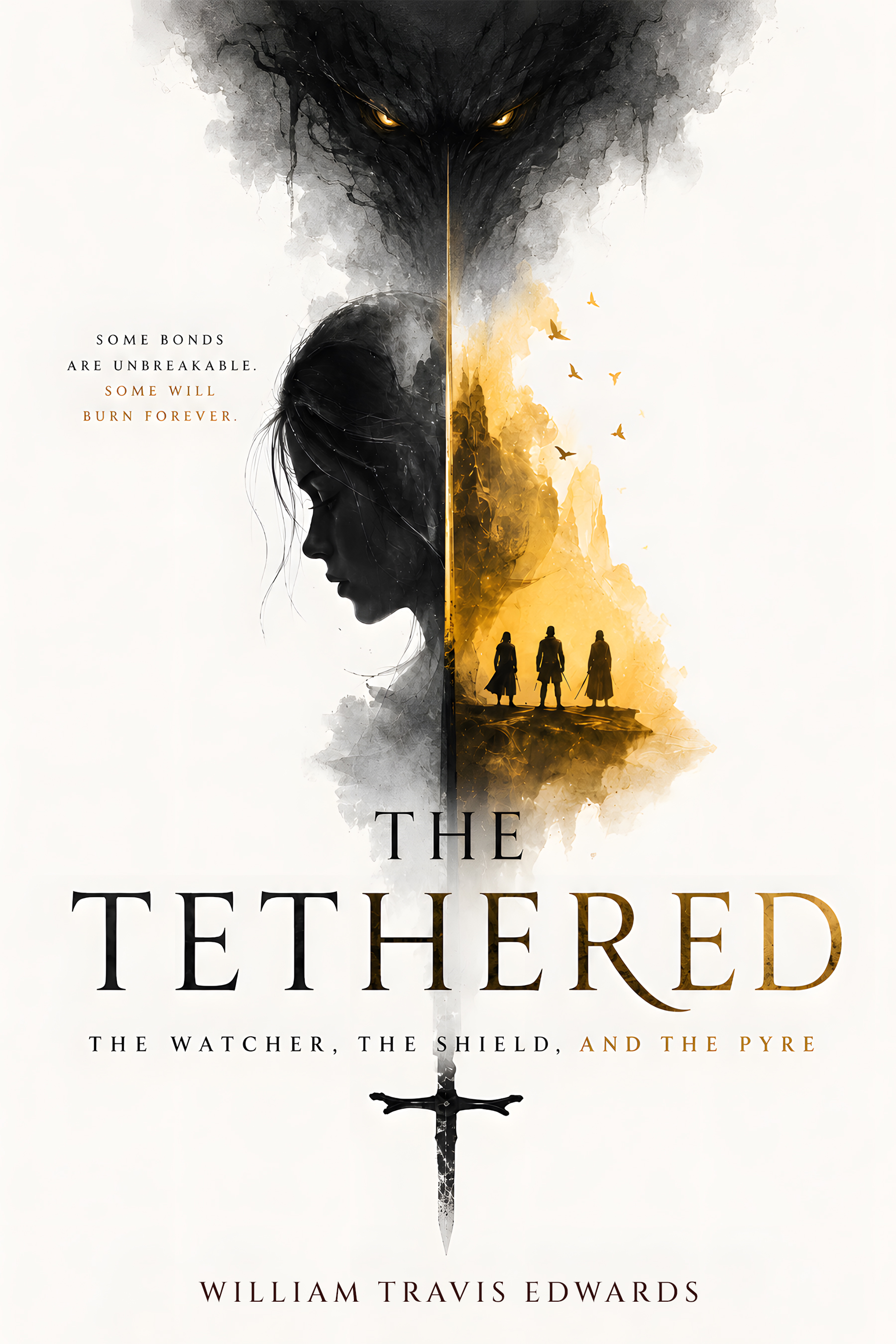 Cover of The Tethered: The Watcher, the Shield, and the Pyre by William Travis Edwards